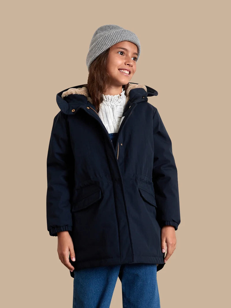 Mädchen-Parka mit Futter aus Pelzimitat
