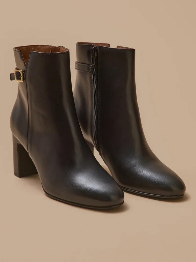Damen-Stiefeletten mit Absatz aus Leder