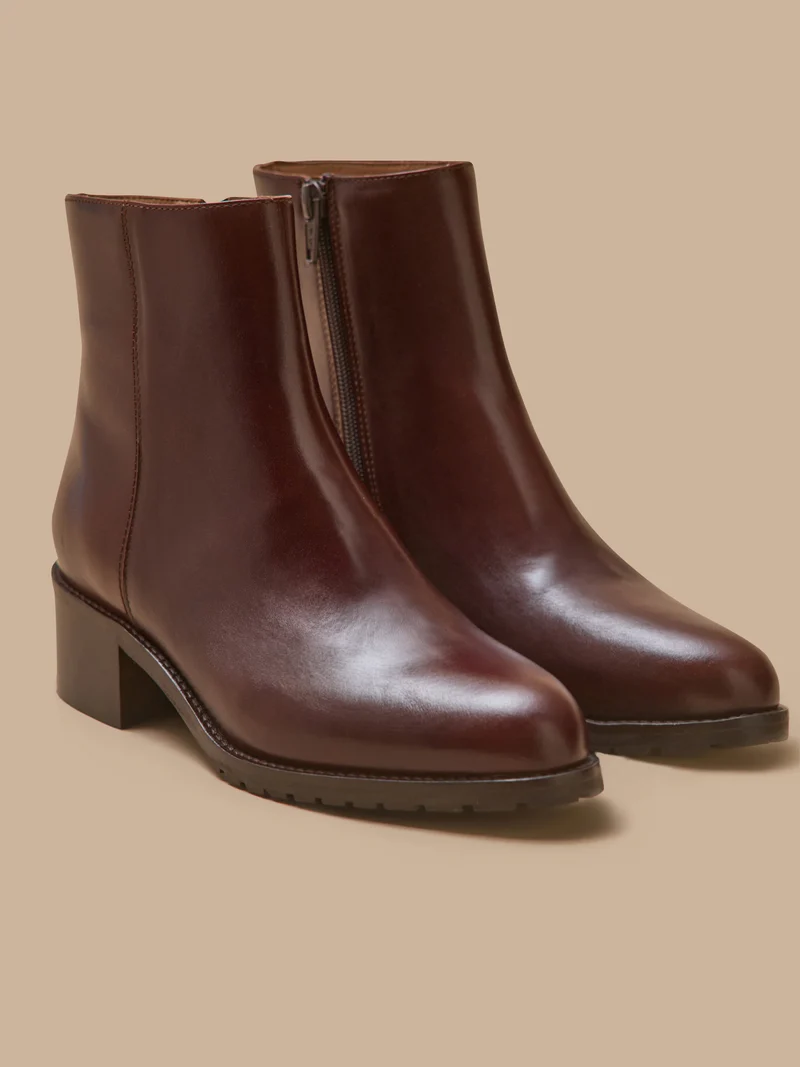 Damen-Stiefeletten mit Absatz aus Leder