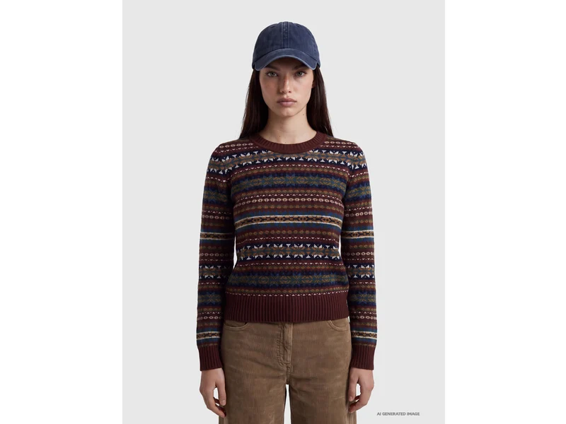 Wollmischung Jacquardpullover
