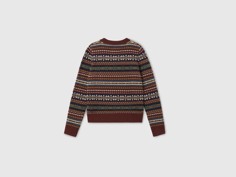 Wollmischung Jacquardpullover