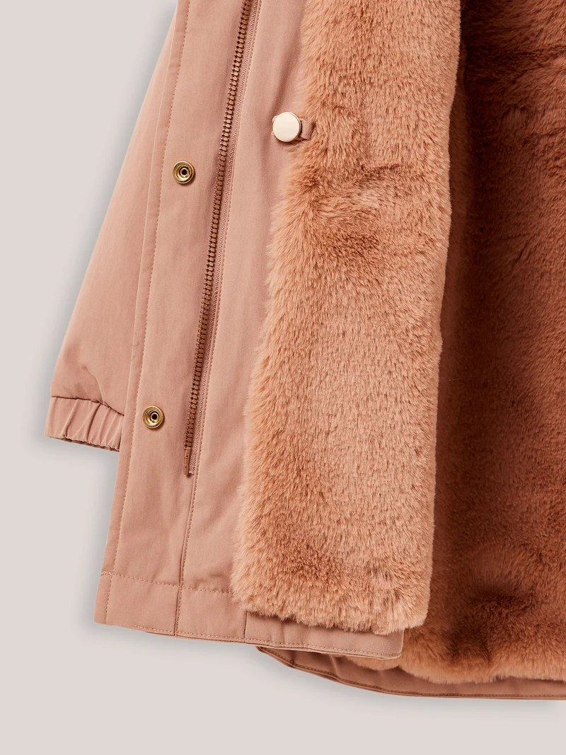 Mädchen-Parka mit Futter aus Pelzimitat