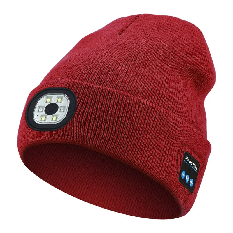 Bluetooth Mütze | Wintermütze mit LED-Licht und kabellosen Kopfhörern