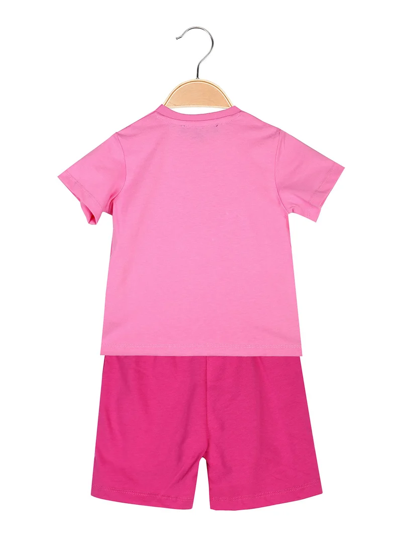 Completo corto da neonata con t-shirt e shorts - rosa