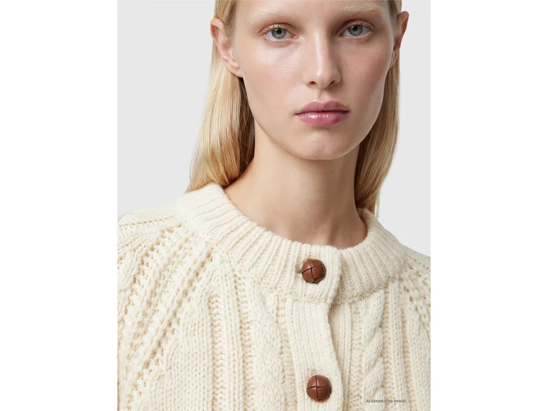 Strickjacke aus 100 % Wolle mit Zopfmuster