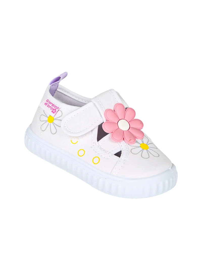 Sandali chiusi da bambina con cinturino a strappo - bianco