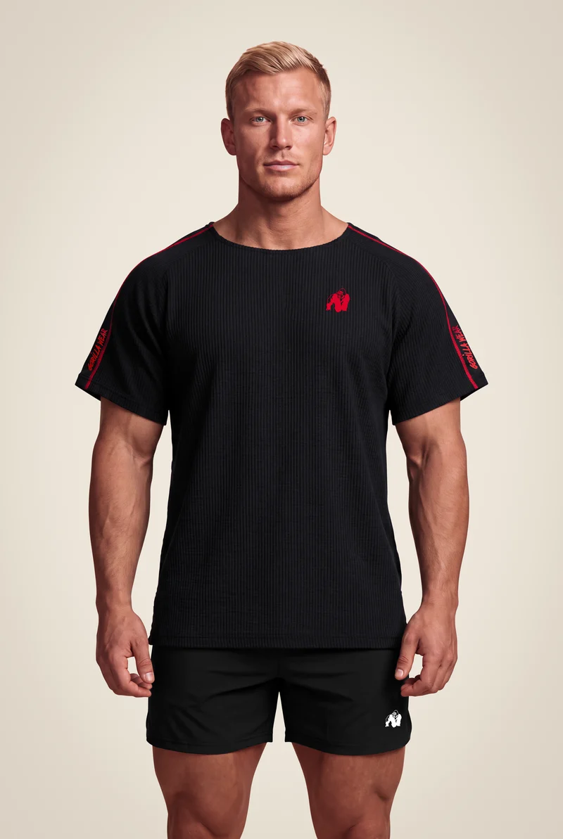 Buffalo Old School Workout Top - Black/Red