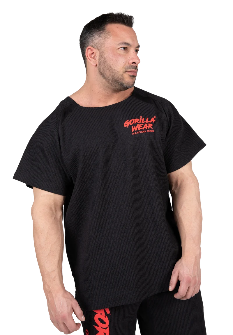Augustine Old School Workout Top - Black/Red