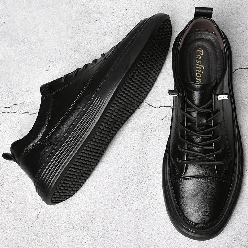 Elegant Thick Soled Leather Shoes
