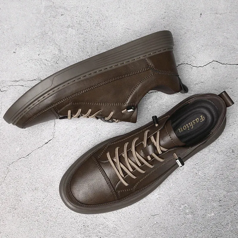 Elegant Thick Soled Leather Shoes