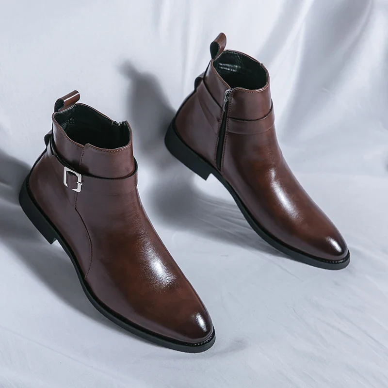 Elegant Leather Ankle Boots