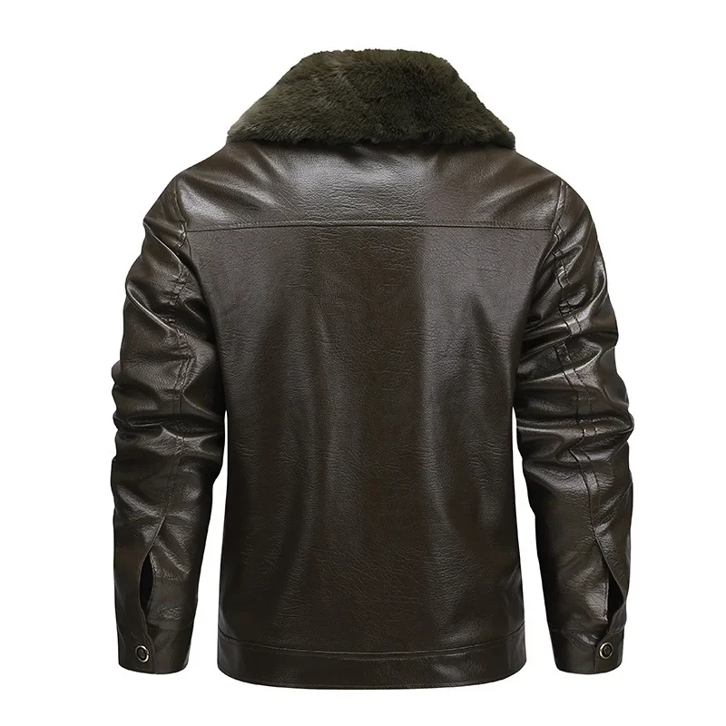Thickened Fleece Leather Jacket