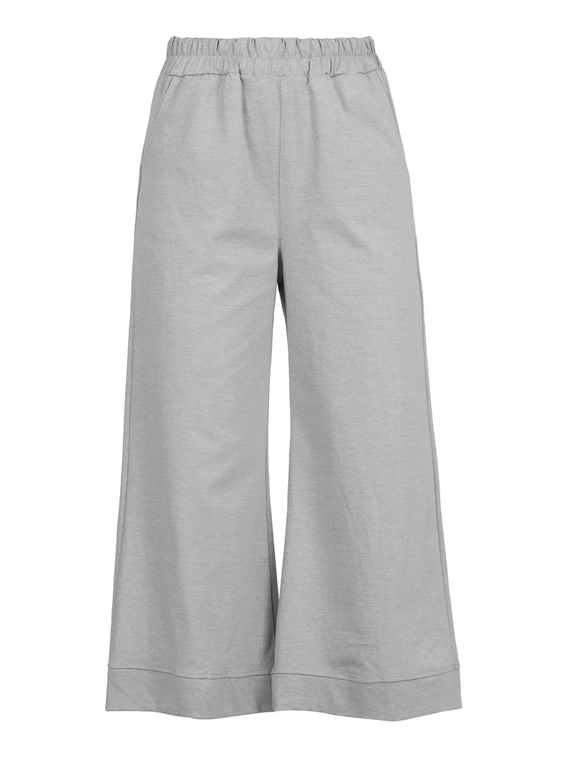 Pantaloni donna a gamba larga - grigio