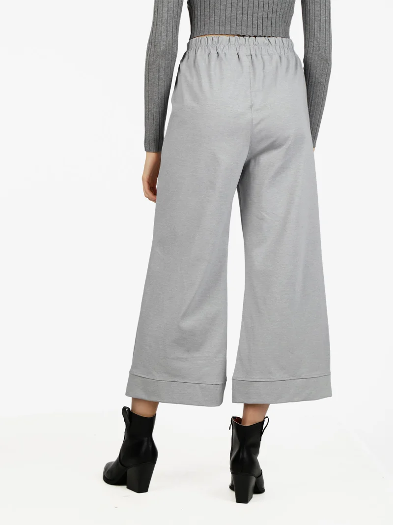 Pantaloni donna a gamba larga - grigio