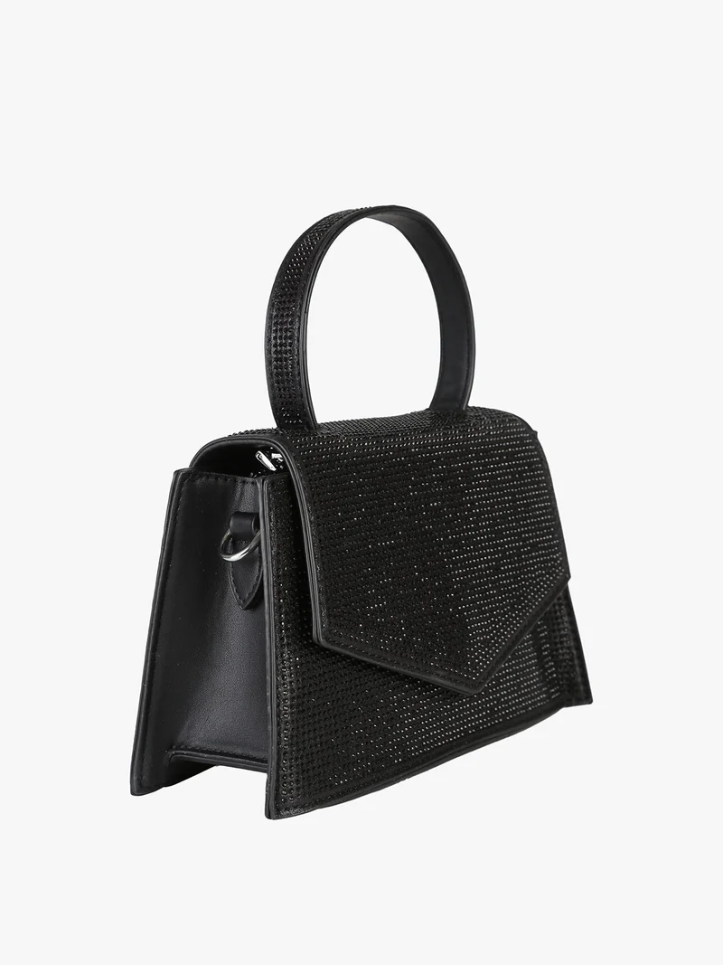 Pochette elegante da donna con strass - nero