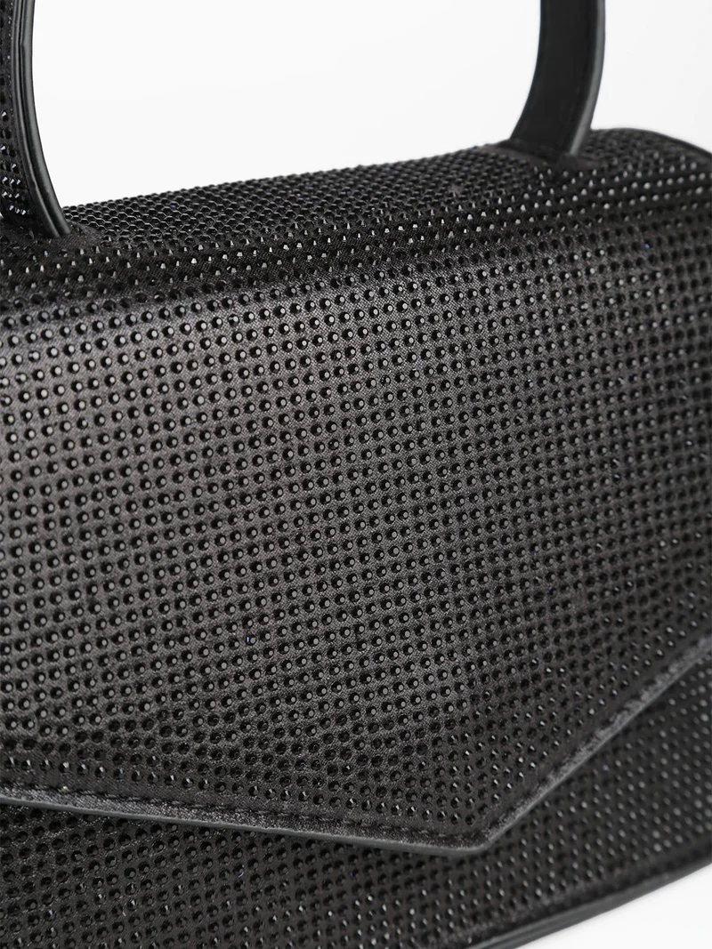 Pochette elegante da donna con strass - nero