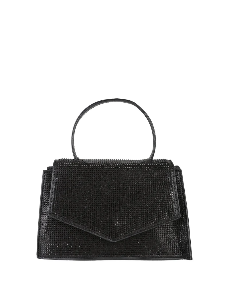 Pochette elegante da donna con strass - nero