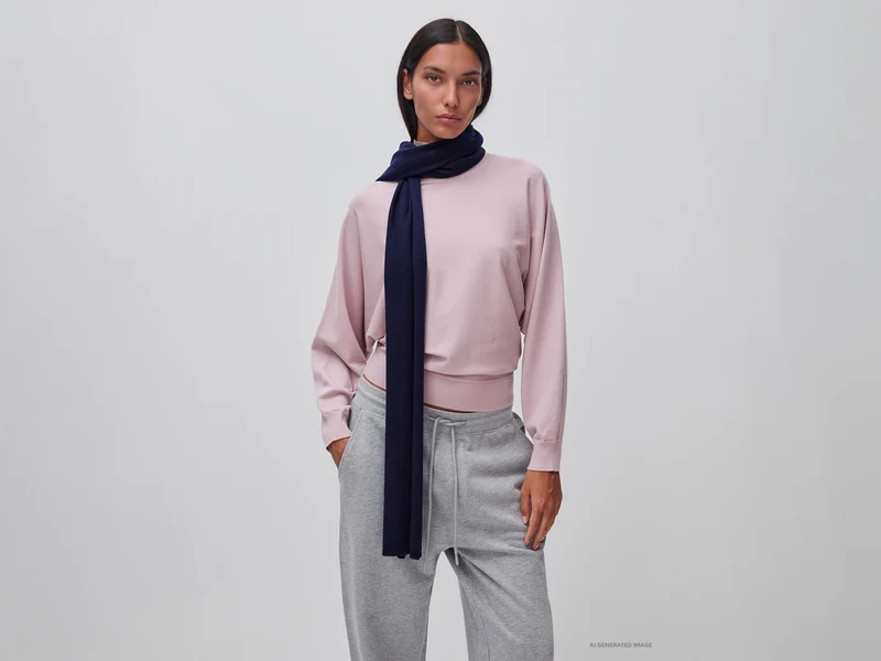 Pullover mit hohem Kragen und Fledermausärmeln