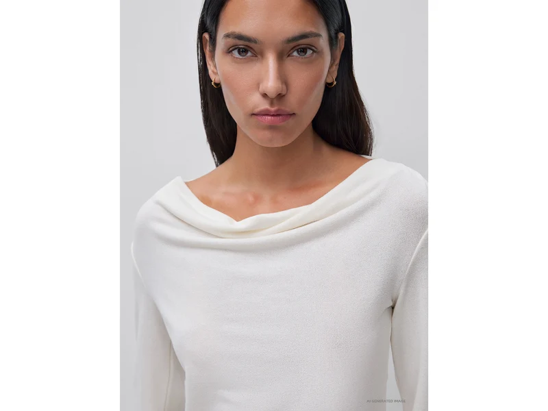 T-Shirt mit drapiertem Ausschnitt