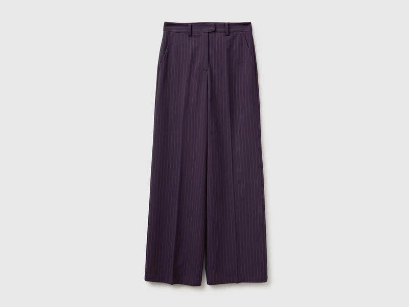 Weite Nadelstreifenhose