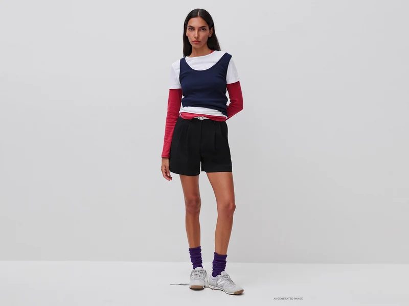 Shorts mit Falten
