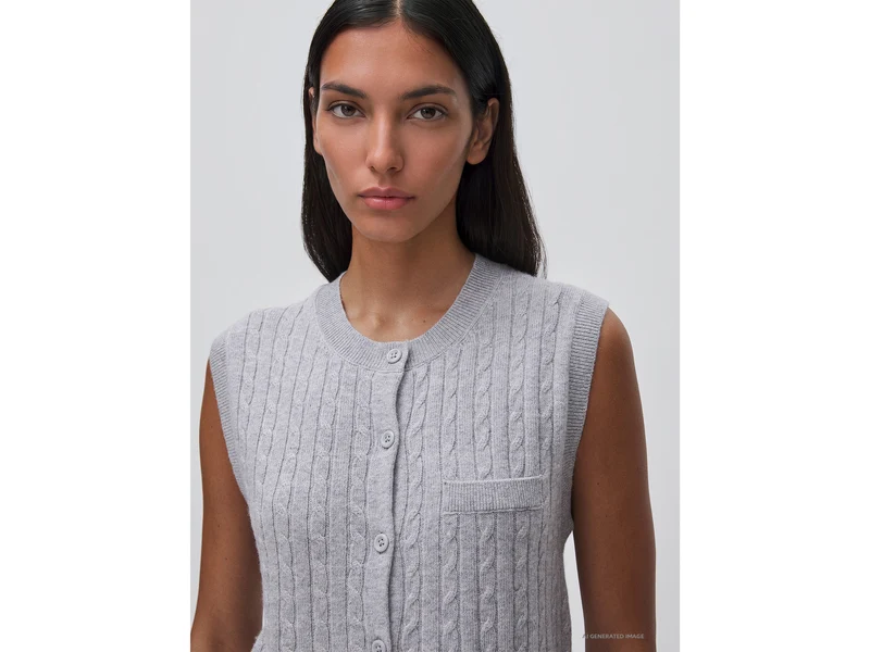 Strickweste mit Zöpfen