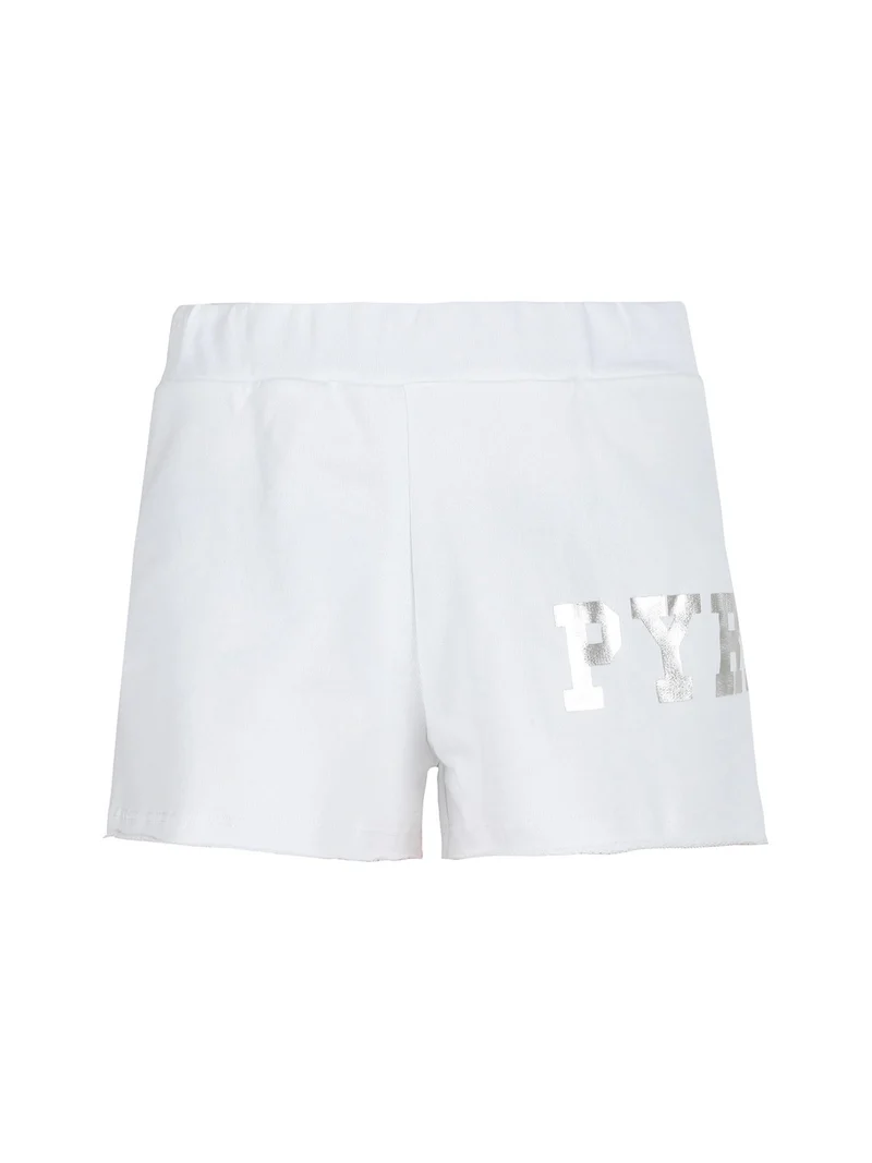 Shorts sportivi da donna in felpa - bianco