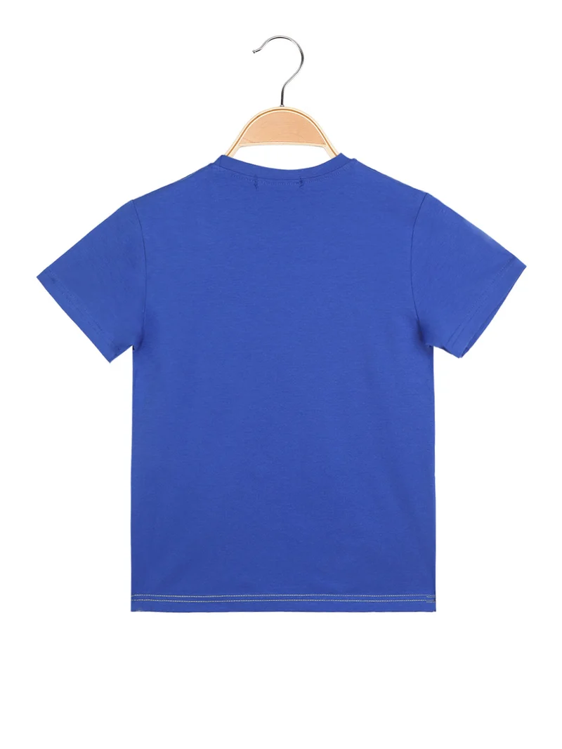 T-shirt manica corta da bambino con stampa - blu