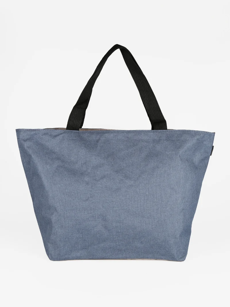 Maxi borsa donna in tessuto bicolor - blu