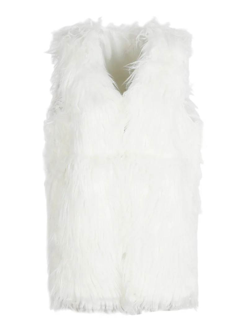 Gilet donna peloso - bianco