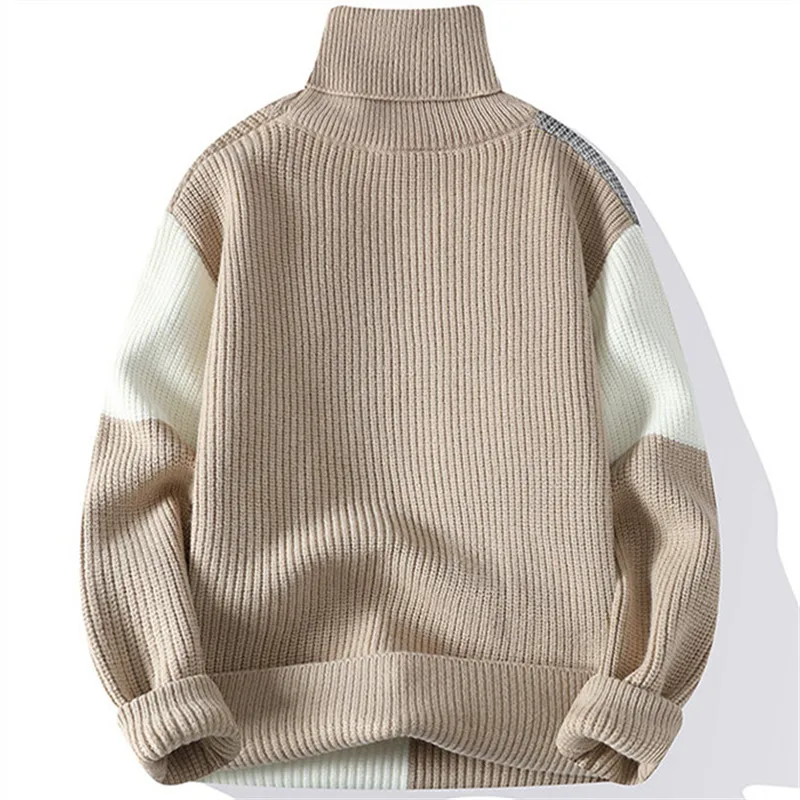 Elegant Patchwork Turtleneck