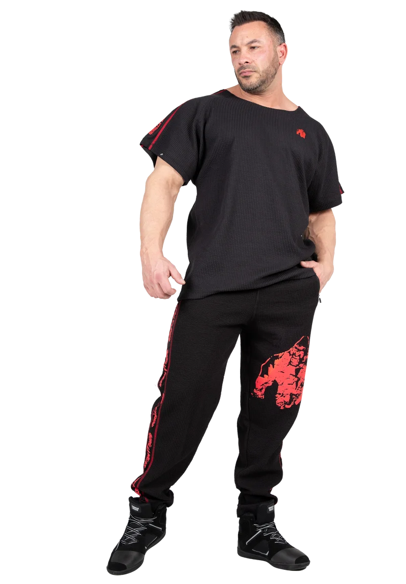 Buffalo Old School Workout Pants - Black/Red