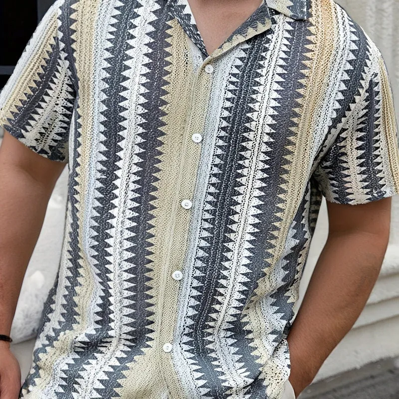 Herren Sommerhemd | Luftiges Kurzarmshirt aus gewebtem Stoff für Freizeit, Strand und Urlaub