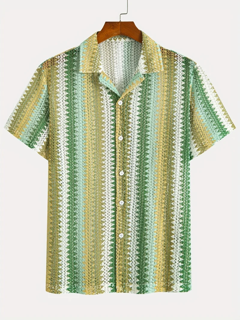 Herren Sommerhemd | Luftiges Kurzarmshirt aus gewebtem Stoff für Freizeit, Strand und Urlaub
