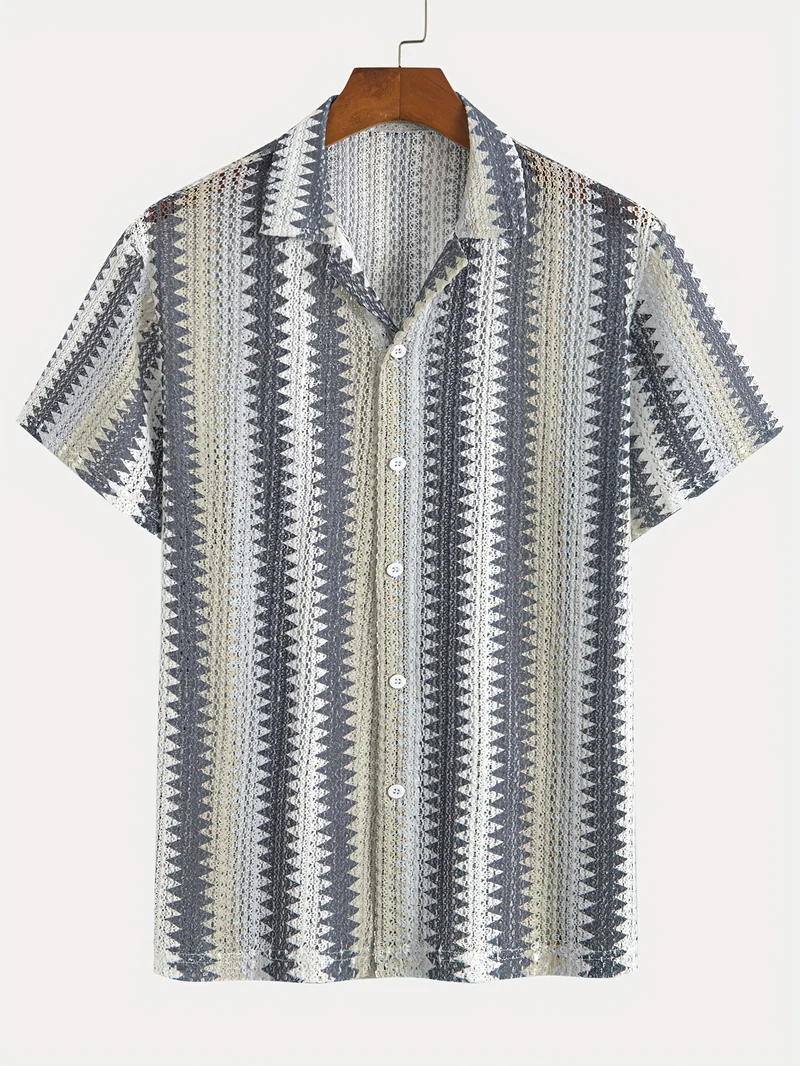 Herren Sommerhemd | Luftiges Kurzarmshirt aus gewebtem Stoff für Freizeit, Strand und Urlaub