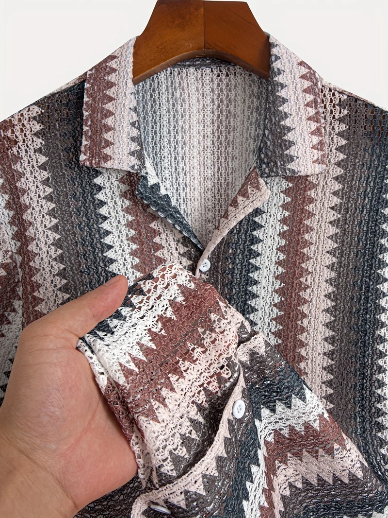 Herren Sommerhemd | Luftiges Kurzarmshirt aus gewebtem Stoff für Freizeit, Strand und Urlaub