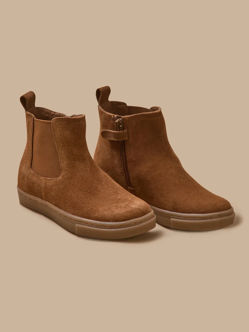 Jungen-Chelsea-Boots aus Veloursleder