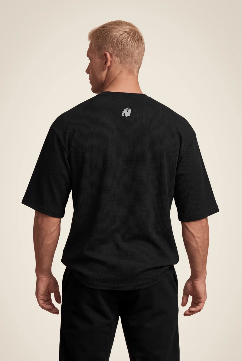 Idaho Oversized Waffle T-Shirt - Black