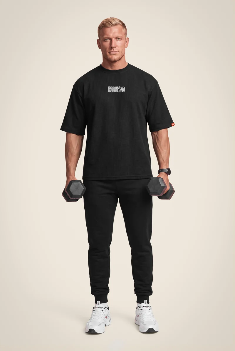 Idaho Oversized Waffle T-Shirt - Black