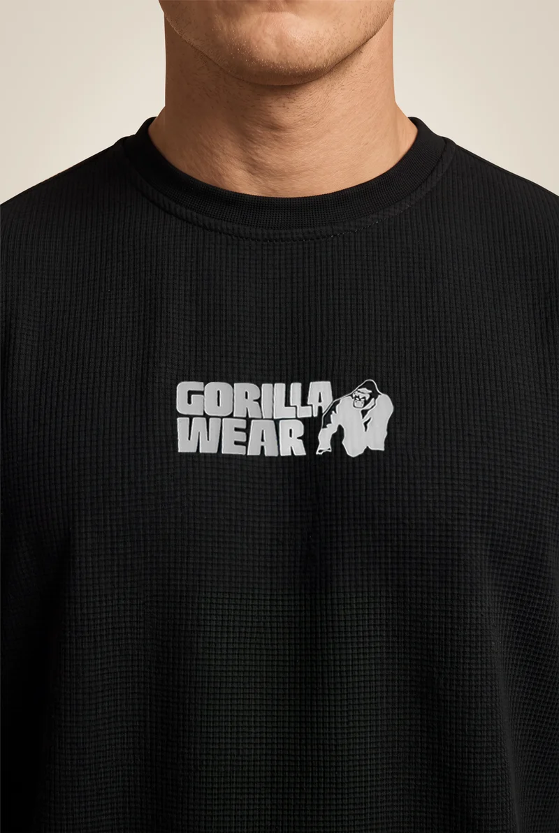 Idaho Oversized Waffle T-Shirt - Black