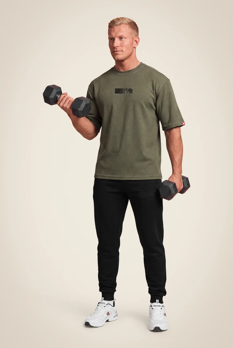 Idaho Oversized Waffle T-Shirt - Army Green