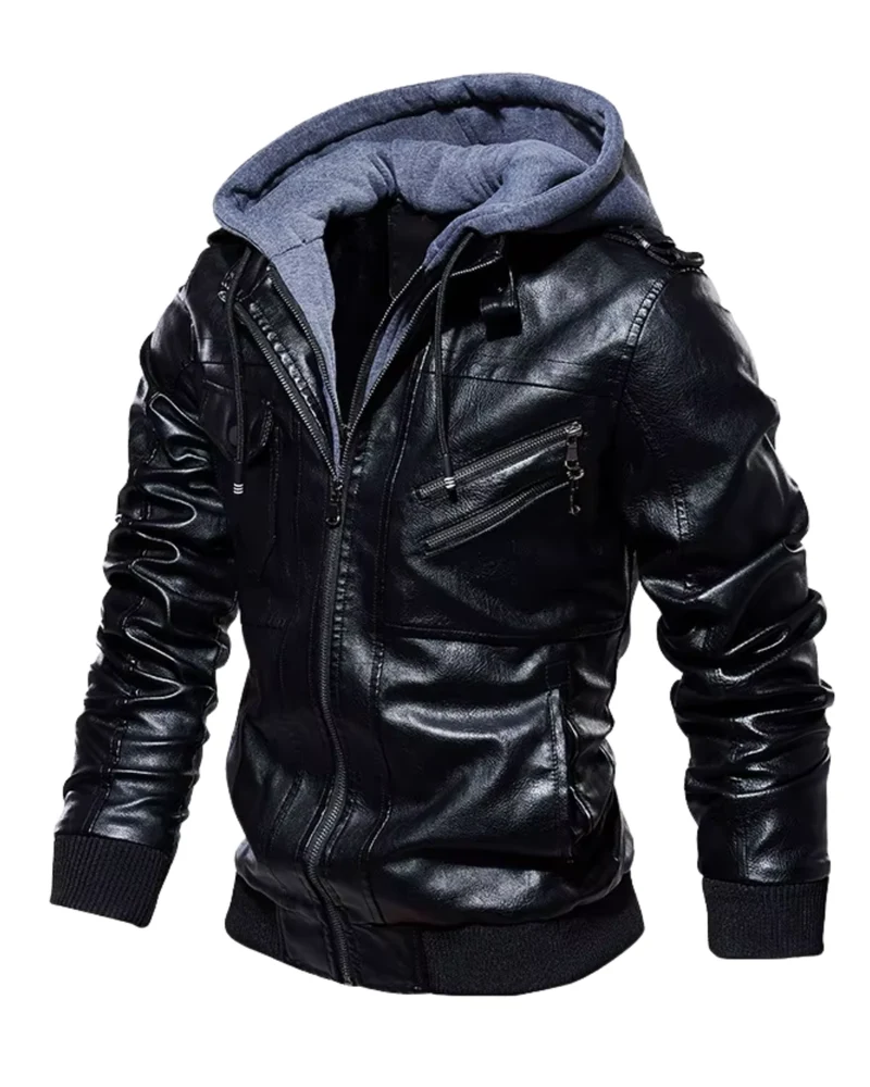 Hooded Leather Jacket