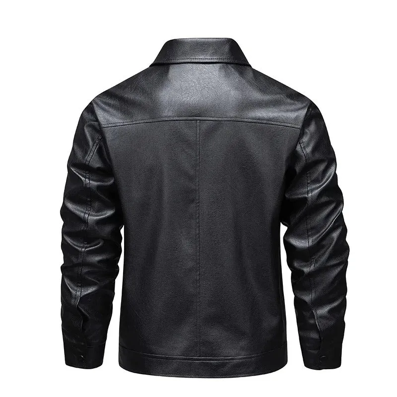 Elegant Windproof Leather Jacket