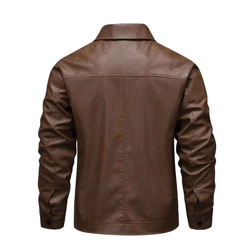 Elegant Windproof Leather Jacket