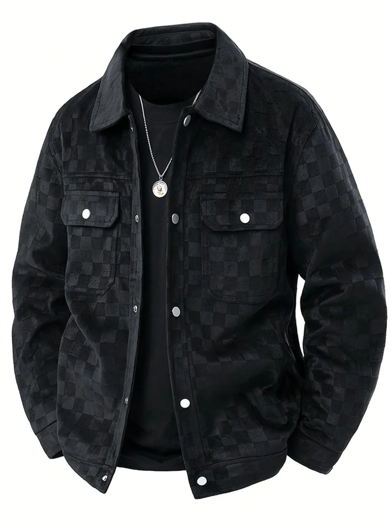 Checkered Suede Jacket