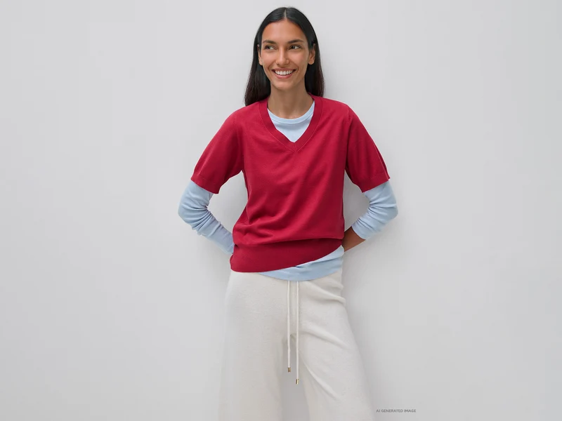 Kurzärmeliger Trikotpullover