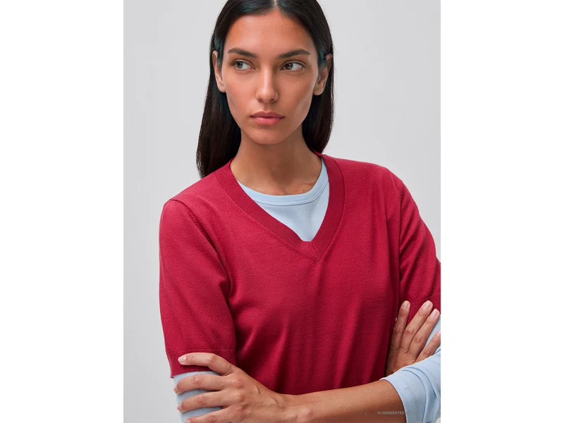 Kurzärmeliger Trikotpullover