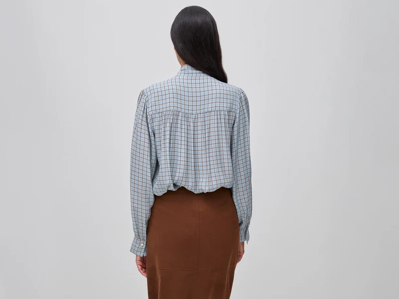 Vichy-Bluse mit Schleife