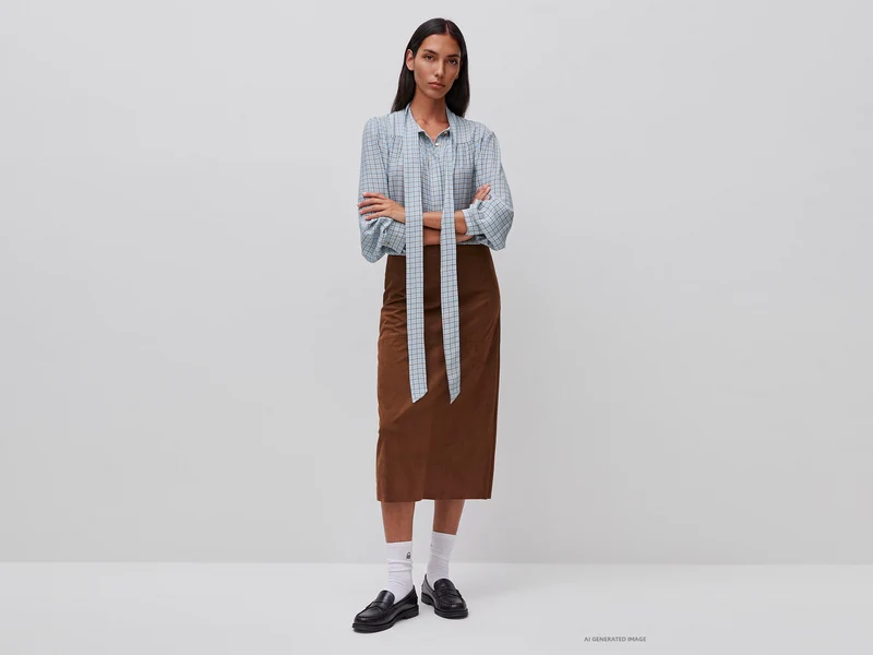 Vichy-Bluse mit Schleife