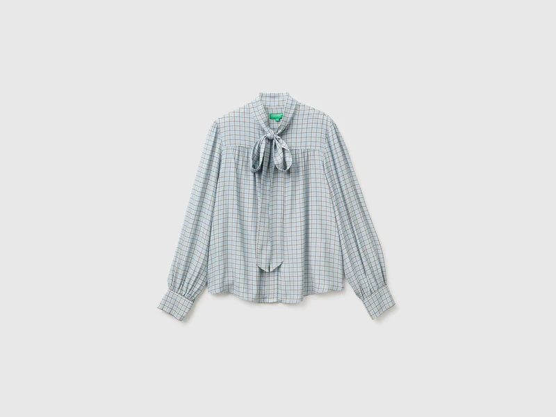 Vichy-Bluse mit Schleife